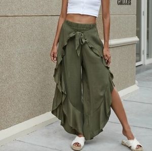 ❣Army Green/Tie front pant